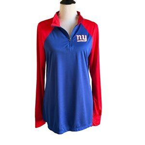 NFL Team Apparel Women's Quarter Zip New York Giants Pullover Size XL